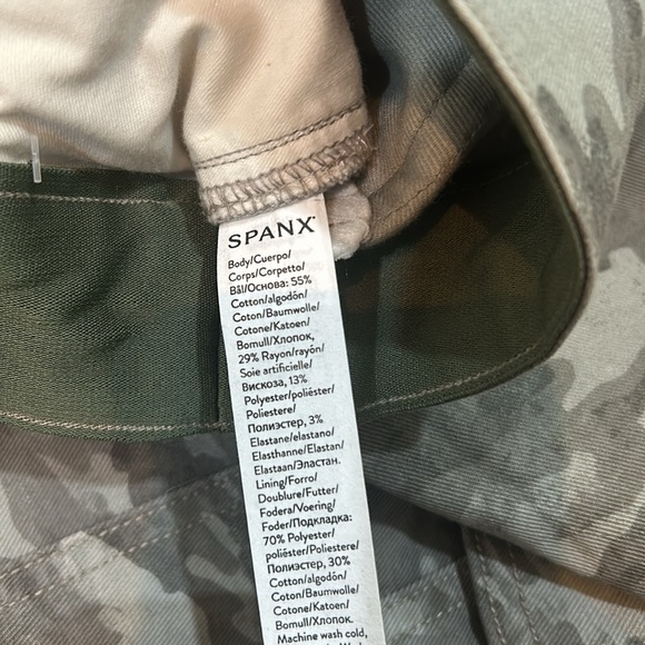 SPANX TWILL CARGO PANTS WOMEN SIZE XS PETITE CAMO NEW - Picture 6 of 10